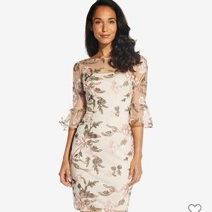 Adrianna Papell blush midi dress